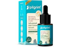 Pilgrim Avancerat hårväxtserum med Redensyl 3%, anagain 4% och baicapil, kontroll av håravfall, koreanskt svart ris för män o
