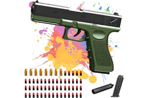 SK MISS Toy Guns for Boys, Green Plastic Pretend Toy Pistol for Kids with Soft Foam Set, Education Foam Blaster for 14+ Year Olds, Outdoor Games