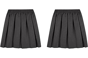 LUXFAB UK School Uniform Girls Summer Formal Dress Bottom Full Elastic Box Pleat Skirt Only Uniform