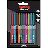 rOtring Fineliner, İnce Ke&ccedil;e U&ccedil;lu Kalem 0.4 mm, 10'lu Paket, Karışık Renkler