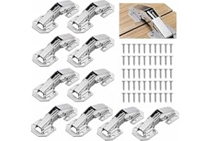 JESDAVAN 10 PCS Acier allié Charniere Porte Placard/ Cuisine, 3 Pouces 90°Charniere Meuble,Charnière Invisible, Faites Correspondre la vis, Convient aux Portes D'armoires de Bureau