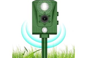 HONGXIAN Repelente ultrasónico de energía solar,Repelente ultrasónico de animales ajustable,Repelente de animales,Repelente para gatos,Repelente de perros