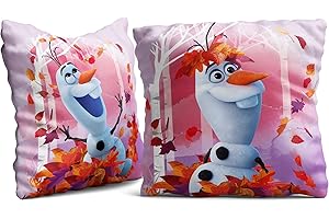 BERONAGE Frozen Die Eiskönigin - Cuscino decorativo Olaf Summer 40 cm x 40 cm, reversibile, per bambini, motivo: Anna Elsa Sven Kristoff Disney