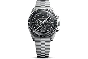 ROLLSTIMI Pagani Design 1701 Reloj para Hombre, Reloj de Cuarzo para Hombre, Calibre japonés VK63, Sumergible hasta 100M, Brazalete de Acero Inoxidable, Cristal de Zafiro, Cronógrafo.