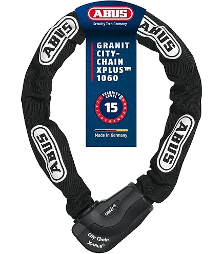 ABUS YARDO 7807F Kettingslot Met Vingerafdruksensor - Sleutelloos Fietslot 85cm, Weerbestendig & Veilig