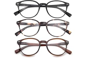 SKYWAY Blaulichtfilter Brille ohne Stärke Damen Herren, Klassische Leichte Runde Blaulicht Brille Blue Light Glasses Computerbrille Gaming Brille mit Federscharnier