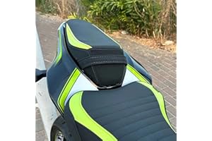 Midimttop Touring Soft Waterpfroof Leather Front Driver Seat,Rear Passenger Seat Cushion Seat Pad Rear Pillion Seat fit for Ka-wa-sa-ki Z900 Z-900 2017 2018 2019 2020 2021 2022 2023 (Rear Seat-Green)