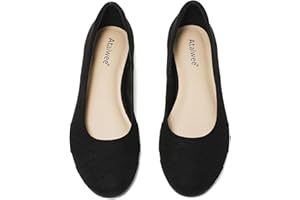 Ataiwee Women's Wide Width Flats Shoes - Casual Comfortable Round Plus Size Ballet Shoes.