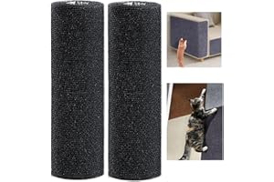 WUZILIN Mata do drapania dla kota (czarna, 40 x 200 cm, 2 sztuki) – samoprzylepna drapak ścienny dla kotów, wszechstronny zamiennik drzew, mebli, drapaków i ochrony kanapy