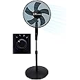 UR CHOICE 16'' Pedestal Stand Fan | Rotary Knob Speed Control | 3 Speed Settings | Oscillating & Tilting Head | Matt Finish | Adjustable Height | Extra Wide Round Base