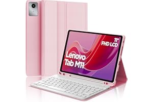 IVEOPPE Funda con Teclado Lenovo Tab M11, Capa Teclado Español Ñ Desmontable Bluetooth para Lenovo Tab M11 TB330FU/ TB330XU 2024 11", Rosa