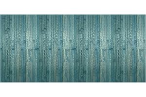 CosìCasa Alfombra Bambu Ecológica Antideslizante [50X100 cm] | Alfombras de Bambu de Cocina con Diseño de Efecto Lavado | Esterilla Bambu de Colores Azul
