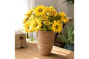 SANGOGO Panier Osier pour Plantes，Grand Pot de Fleurs Tressé en Rotin,Cache Pot Intérieur Moderne et Pratique,Panier à Plantes en Osier Naturel - Décoration Maison et Rangement Élégant (L)