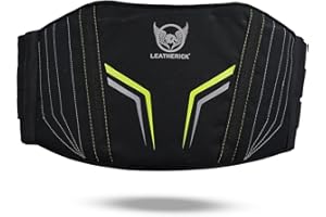 Leatherick Cintura lombare da moto per uomo e donna - Scaldare i reni in tessuto Cordura di poliestere 1000 D con supporto lombare migliorato e tasca posteriore