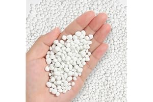 T4U Tumbled Chips Stones Gravels Crystal 1 lb (450g), Small Crushed Quartz Glass Pebbles Top Dressing Fillers, DIY Polished Rocks for Indoor Succulent Plants Terrarium Aquarium Decoration - White