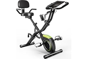 TRIUMPHKEY Vélo d'appartement pliable pour maison, 4 en 1 Stationary Bike 16 niveaux de résistance réglable, magnétique pour entraînement au gymnase, capacité 140 kg