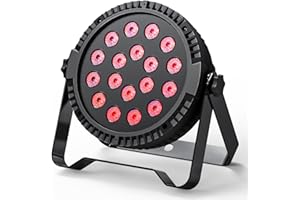 UKFOG 54W RGBW LED Par Foco APP Control luz discoteca Luce DJ con Sonido Auto Maestro-esclavo Iluminación de escenario fiestas para Bar Boda Banda Navidad Cumpleaños Halloween (18 LED, 1 pieza)