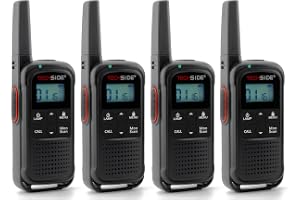TechSide TechSide TS-T3 Go PMR446 Walkie Talkie, 16 Kanaler, 10 km Räckvidd, USB-C-laddning, med LED-ficklampa, 4-pack