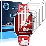 LK Pack of 8 Screen Protectors Compatible with Apple Watch Series 6 SE, Compatible with Case, Bubble-Free, Clear, HD, Soft, T