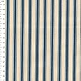 100% Cotton Canvas Fabric John Louden 8mm Ticking Stripes Woven Curtain Upholstery (Sold Per Half Metre) (Denim)
