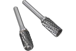 AB TOOLS 2pc Professional Tungsten Carbide Burr Rotary Files for Polishing Porting