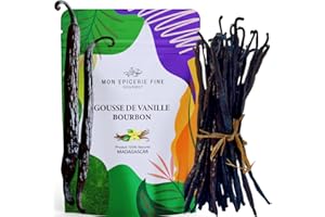 MON EPICERIE FINE GOURMET Mon Epicerie Fine. 5 +1 Gousses de VANILLE BOURBON de Madagascar. Sélection gourmet. Vanille Gousse fraîche et souple 100% Naturel. Sachet ZIP recyclable fabriqué en Europe