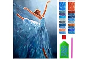 ARTULIO Diamond Painting Kit Completo - Ballerina blu in una bella posa - 30x40cm - Pittura Diamante Fai da Te, Decorazione per Casa e Pareti, Kit di pittura con diamanti per bambini