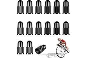 QTTVBTNA 15 Pcs Bicycle Valve Caps Plastic Dust Covers Black, French Style Cycling Bike Tire Valve Stem Cap Dust Cover, for Mountain Bicycle, Road Racing