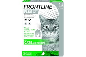 PET BAZAAR FRONTLINE Plus For Cats And Ferrets For Kittens Above 1 Kg (8 Weeks Age)- 1 Pipette Flea And Tick Treatment For Cats, Flea Treatment Cat, Frontline For Cats, Cat Flea Treatment