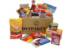 OLSHOP AG Ostpaket Lebensmittel mit 19 Produkten Spezialitäten Spezialitätenpaket Geschenkidee DDR-Paket Nostalgie Ostkarton Geschenke aus dem Osten Geschenkset Ostprodukte