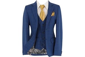 SIRRI Costume à Carreaux Formel pour garçon Ensemble de 6 pièces pour Occasions spéciales