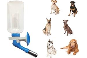 Choco Nose Patented No-Drip Water Bottle/Feeder ONLY for Large Size Dogs Over 50 lbs Pet Wire Cages, Crates or Kennels. 500ML Nozzle 22mm, Blue(C570)