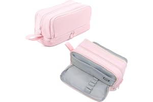 TZEKING Estuche Escolar con 4 Compartimentos,Estuches de Lápices de Gran,Capacidad Estuche,Organizador Portalapices, Gran Estuche de Papelería, Papelería de Oficina, Neceser Maquillaje para Niñas