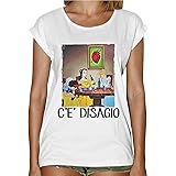 T-Shirt Donna Fashion Simpatica Principesse Favola c'è Disagio