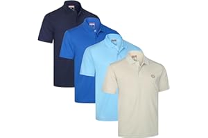 Albert Morris Polo Shirts pour Homme - Manches Courtes, Respirant, Séchage Rapide, Protection UV, Coupe Classique, Été Golf, Style Sportif Business Décontracté