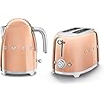 Smeg 50’s Style Retro Range Breakfast Set, 1.7L 3000W Kettle and Multi Functional Control 2 Slice 950W Toaster, Rose Gold, KLF03RGUK, TSF01RGUK