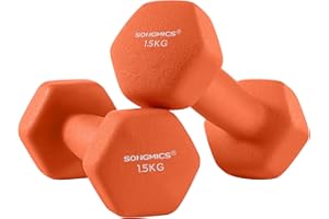 ‎SONGMICS SONGMICS Hantle,zestaw hantli, hantle sześciokątne, powłoka neoprenowa, trening siłowy, trening fitness, do domu