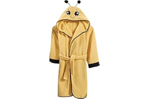 ELY PARKER Albornoz de Baño Niños y Niñas, Tela de Toalla de Algodón Turco, con Capucha, Animal, Súper Suave, Absorbente, Cómodo, Grueso