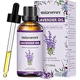 MIGCAPUT Lavendel Eterisk Olja 100ML, 100% Ren Naturlig Terapeutisk Kvalitet Aromaterapi Eteriska Oljor för Luftfuktare, Hudv