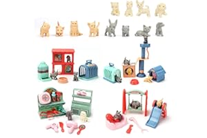 BananMelonBM Pretend Play Toy, 42Pcs Premium Creative Play Pretend Toys Dog and Cat Pet Grooming Bathing Playing Feeding House Building Like Real Present Pet Toy for Toddler Kids Girls Boys
