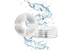 Toozey filtr do fontanny dla kotów, 6 sztuk filtrów wymiennych do fontanny dla zwierząt domowych, filtr do fontanny z katcentrem, filtr wymienny z węglem aktywnym i wymianą jonową