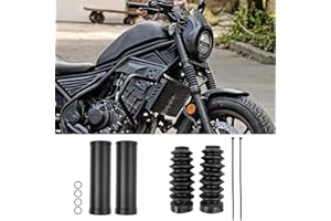 TAZGANTAX Motocicleta Goma Aluminio Frontal Superior Inferior Horquilla Cubierta Antipolvo Polainas Gators Botas Amortiguador Compatible con Ho-nda Rebel CMX 500 CMX 300 Rebel 500 CMX300 (1 Sistema)