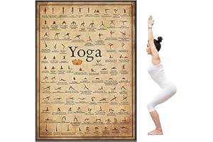 Joyivike 100 Yoga Classiques, Poster Postures Yoga, Tableaux D'entraînement Gym À Domicile, Bodybuilding Gym Affiche Stratifié Sport Personal Fitness Mur Maison Decor
