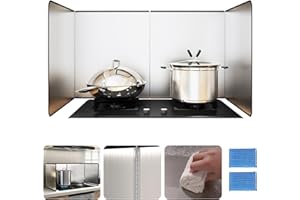 AISNY Protector de Salpicaduras, Cocina Protector Antisalpicaduras, 80x40x30cm Pantalla Antiadherente de Tres Lados de Grasa de Cocina Funda Protectora de Cocina Plegable