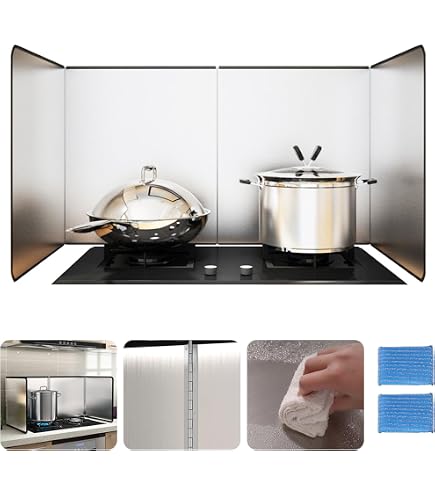 Crédence De Cuisine En Aluminium 60x40 Cm - Motif Couleur Beige - Protection Anti-éclaboussures, Facile à Nettoyer - 6