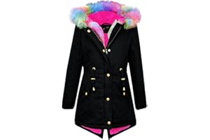 A2Z 4 Kids Dziewczęta Designerski Kamuflaż Z Kapturem Sztuczne futro Parka Kurtki szkolne Odzież wierzchnia Płaszcze Nowy Wiek 2 3 4 5 6 7 8 9 10 11 12 13 lat