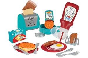 Casdon Heinz All-Day Breakfast Cook Set | 20-Piece Breakfast Play Set For Children Aged 2+ | Includes Official Licensed Heinz Toy Toaster And Squeezy Tomato Ketchup