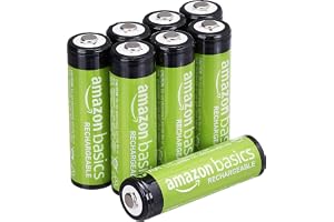 Amazon Basics 8er-Pack wiederaufladbare AA-NiMH-Batterien, 2000 mAh, 1,2 V, bis zu 1000x aufladbar, vorgeladen