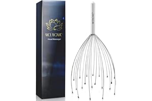 NICEMOVIC Head Massager Scalp Massage Scratcher with 20 Fingers Head Scratcher for Deep Relaxation, Hair Stimulation and Body Stress Relax, Stocking Fillers for Women/Men/Adults(Random Colors)