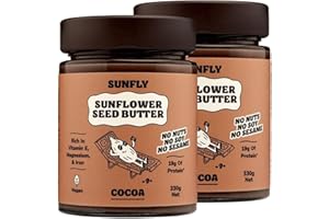 SUNFLY Protein Chocolate Spread from Sunflower Seeds, Vegan, Nut Free, No Palm Oil, No Soy, Dairy Free, No Lactose, Rich in Vitamins and Minerals (2x330g)